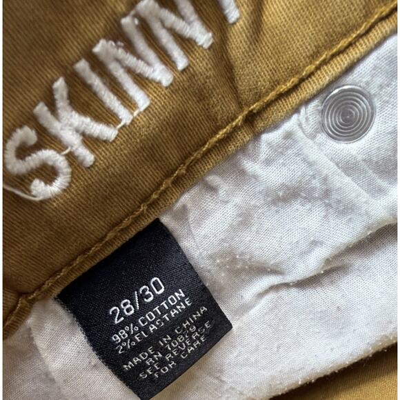 Men's Carbon Brand Skinny Jeans 28x30 Yellow Gold Tone Colored Pants - Picture 4 of 6